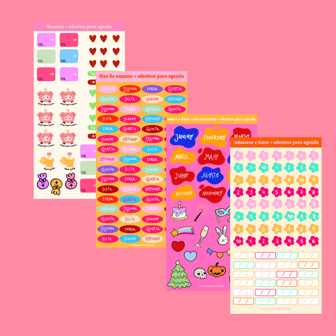 cartelas de adesivo funcionais