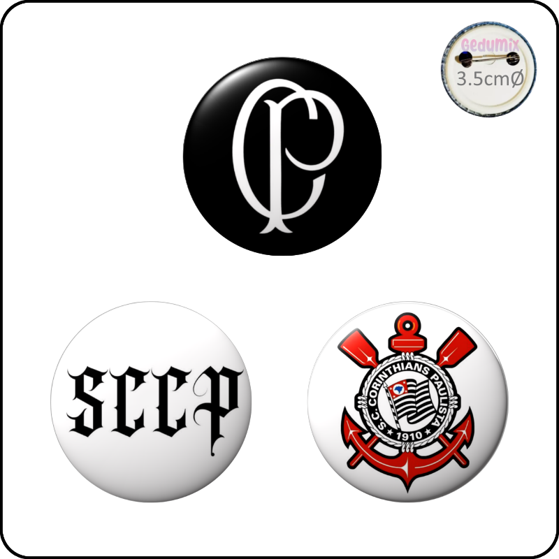 Botton GEDUMIX Time Paulista De Futebol SCCP 1.0 - 3 Peças