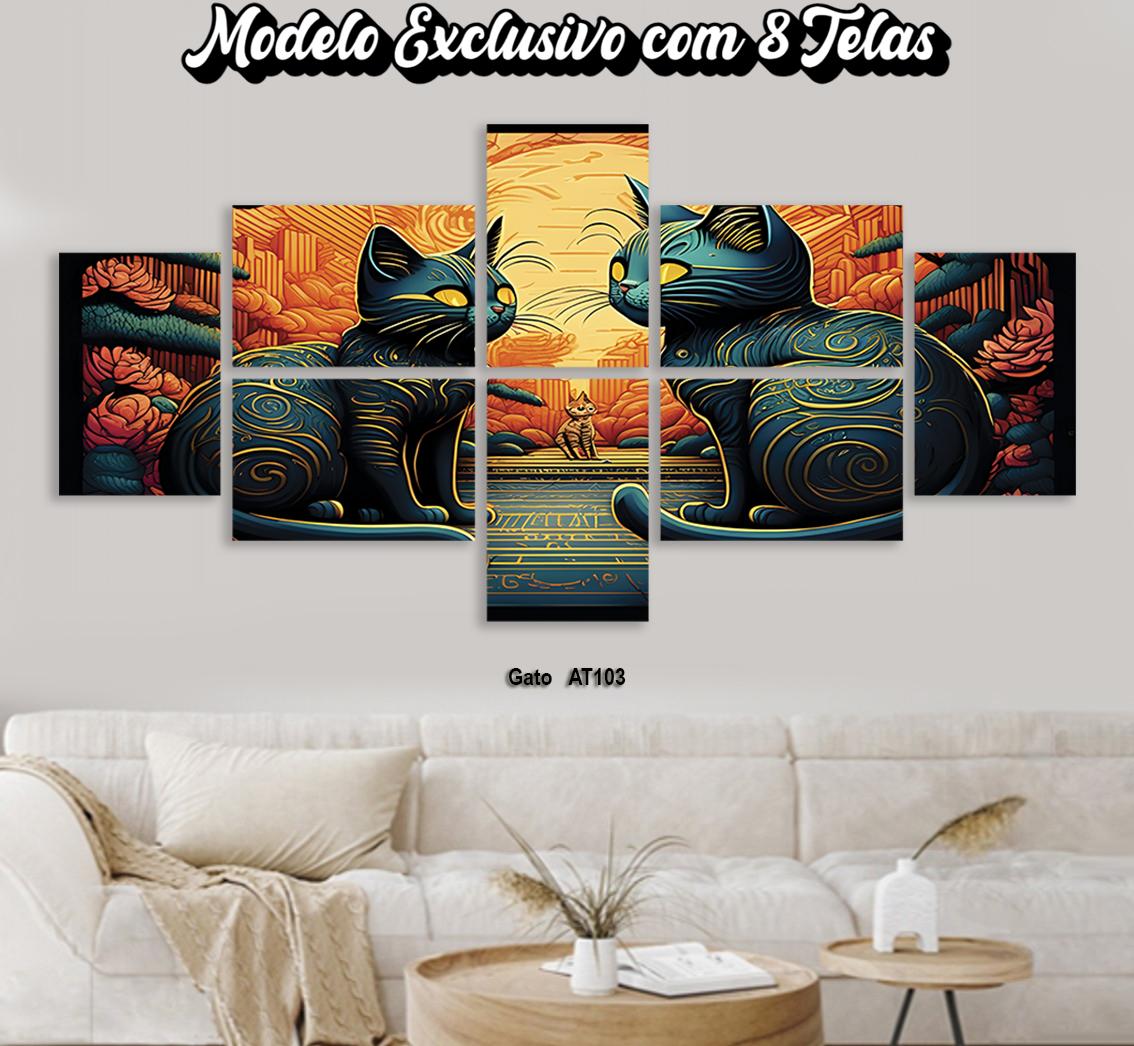 Quadro Decorativo Gato  Mod.1