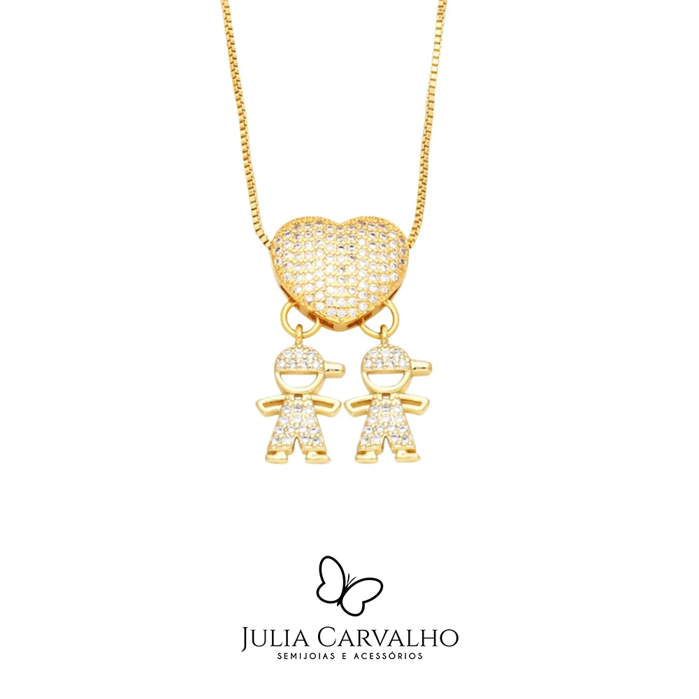 Colar Amor de Mãe Cravejado de Zircônia: Filhos