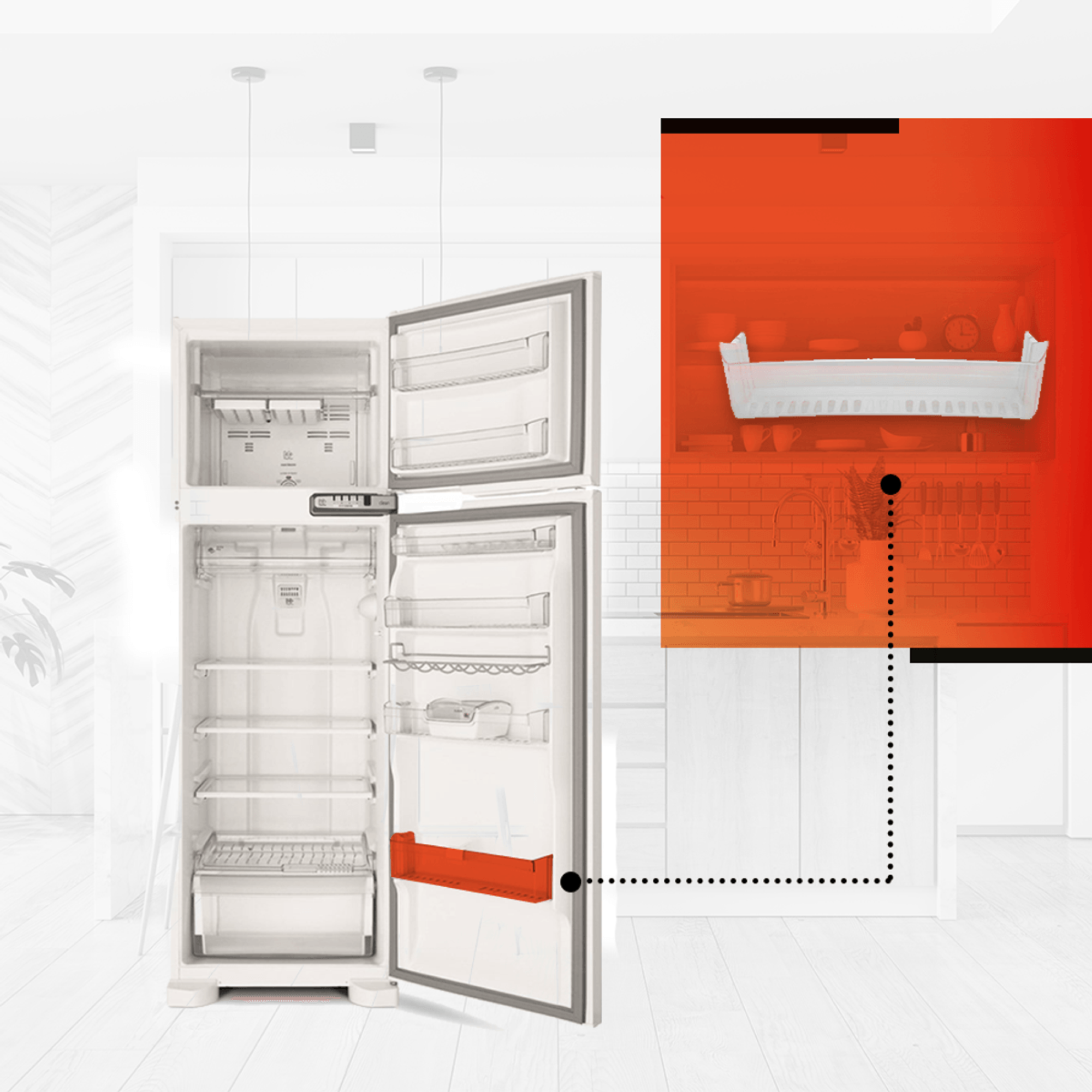 Prateleira de Garrafas para Porta de Geladeira Brastemp - W10455522