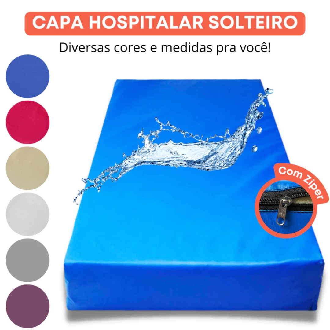 Capa Colchão Solteiro Impermeável Hospitalar Protetor de Colchão Segura Xixi Capa Anti Alérgica