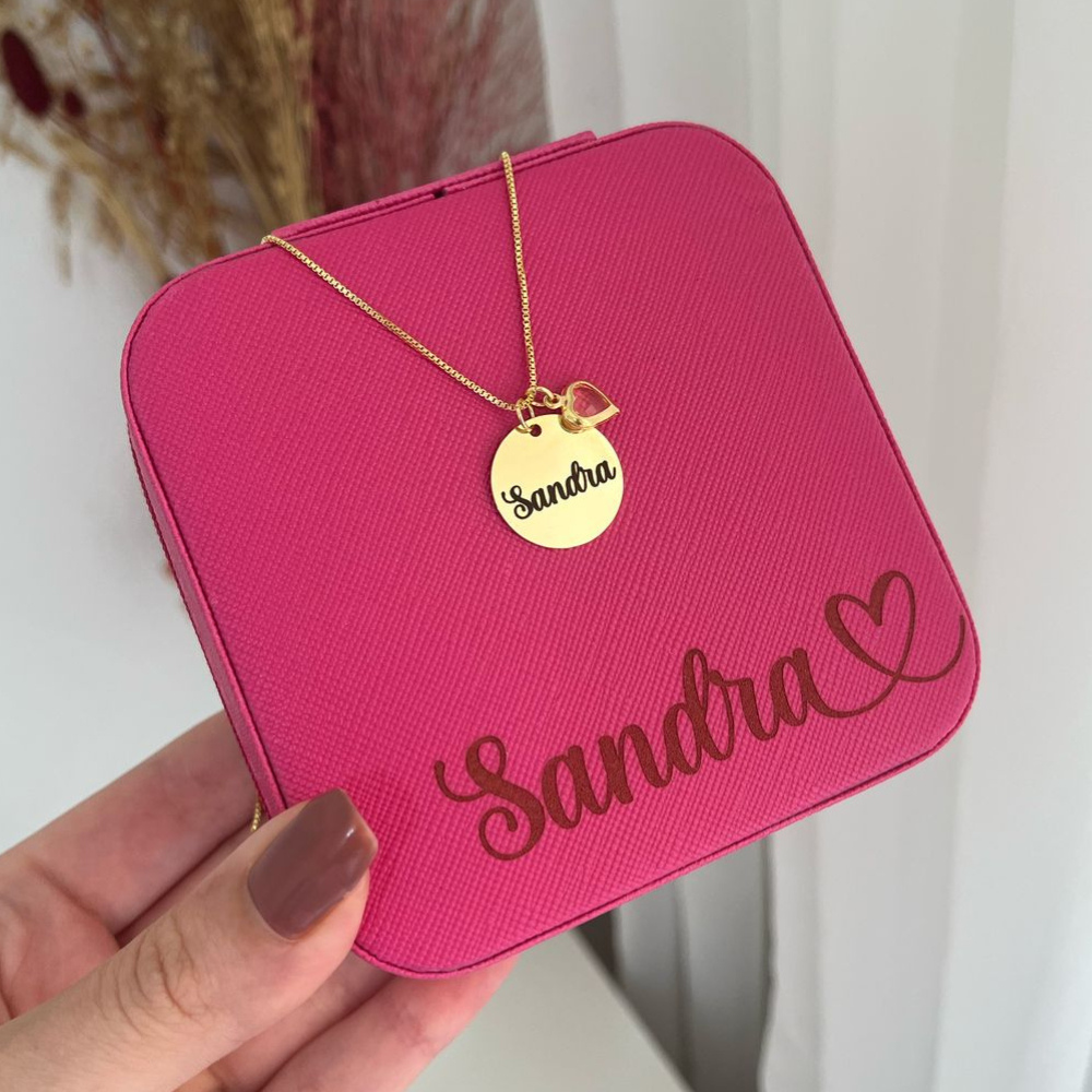KIT Porta Joias + Colar com nome