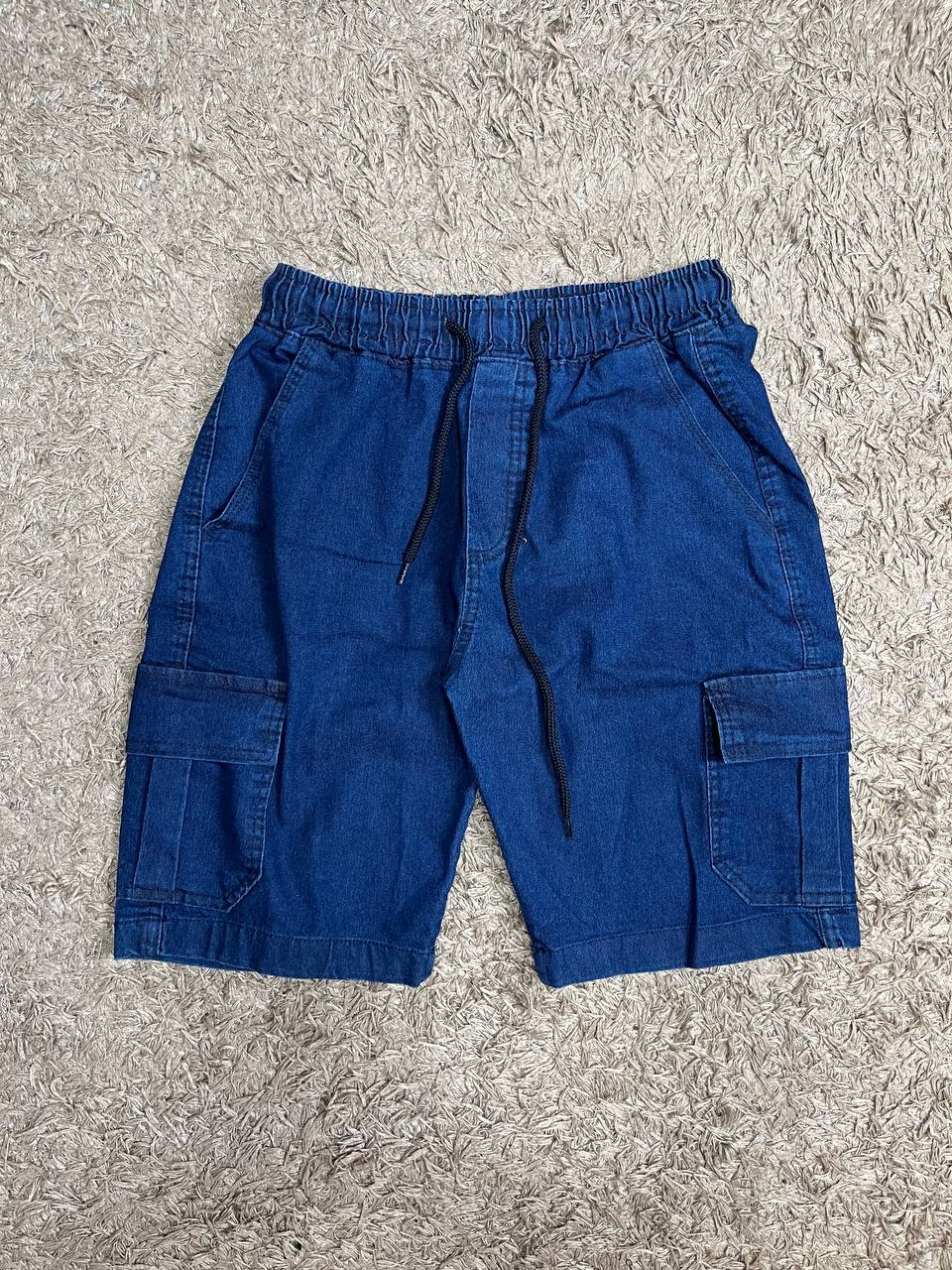 BERMUDA CARGO JEANS ESCURO