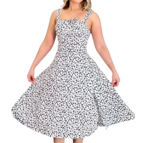 Vestido Midi Romantico Estampado Floral