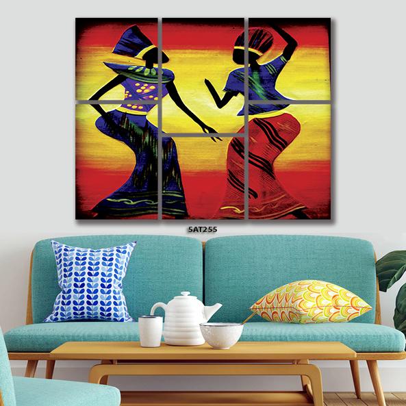 Quadro Mosaico Decorativo Pintura Afro  Ref.1