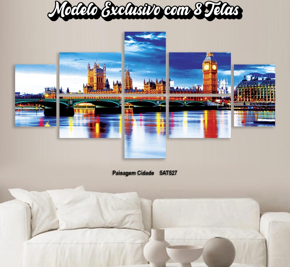 Quadro Mosaico Decorativo Paisagem Cidade  Mod.1