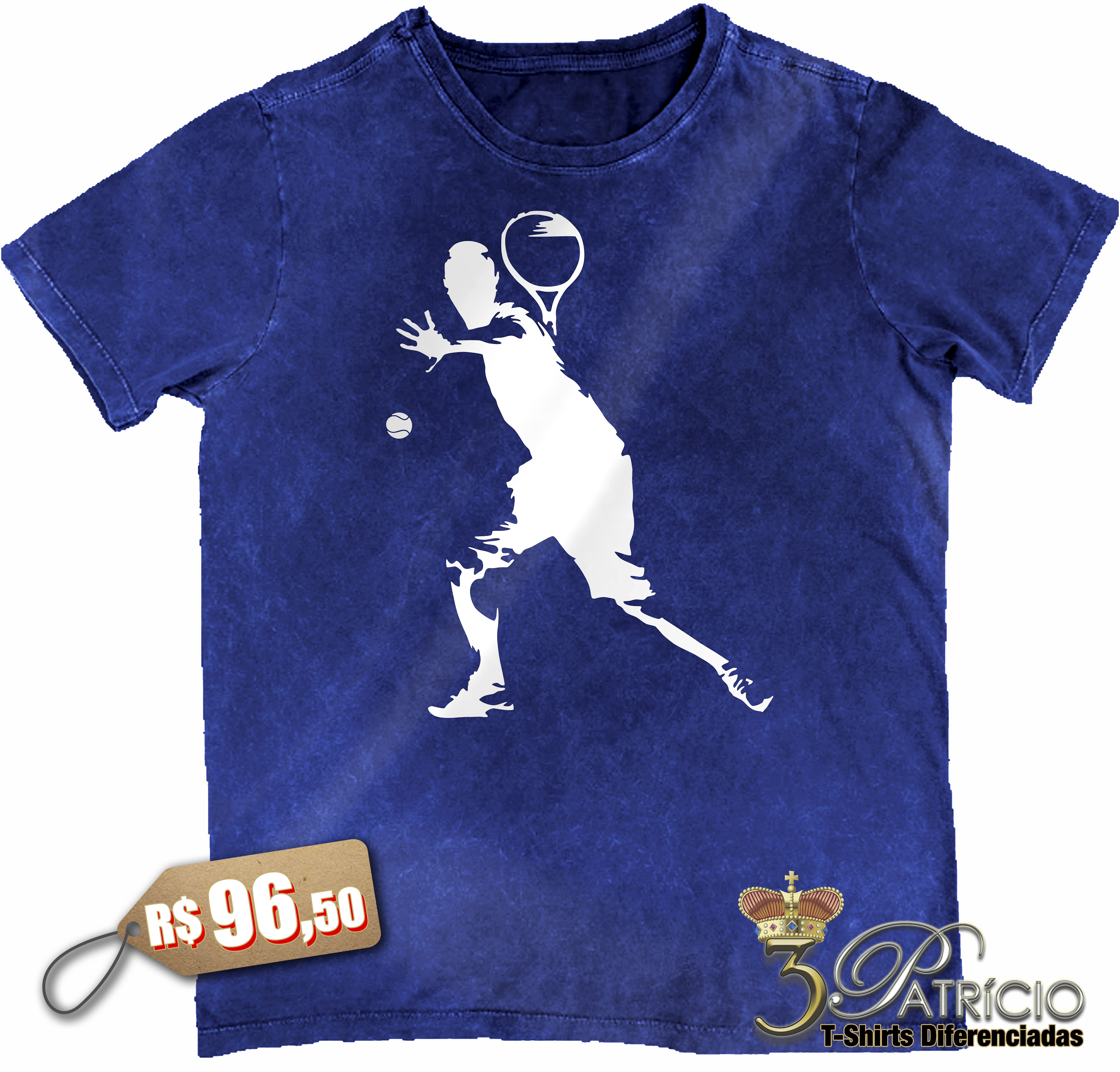 Camiseta Tenista em 100% Algodão Premium Marmorizado