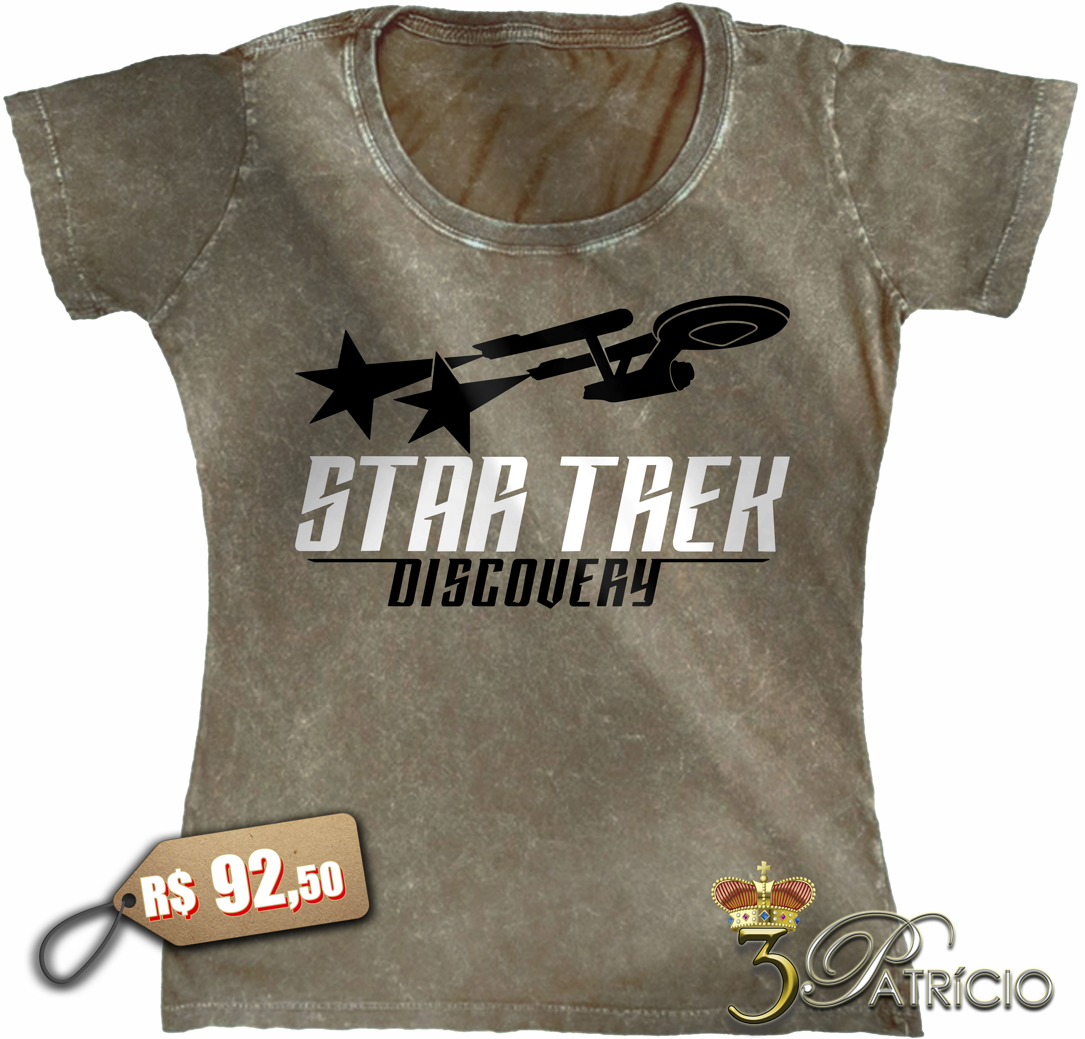 Baby Look Discovery em 100% Algodão Premium Estonado
