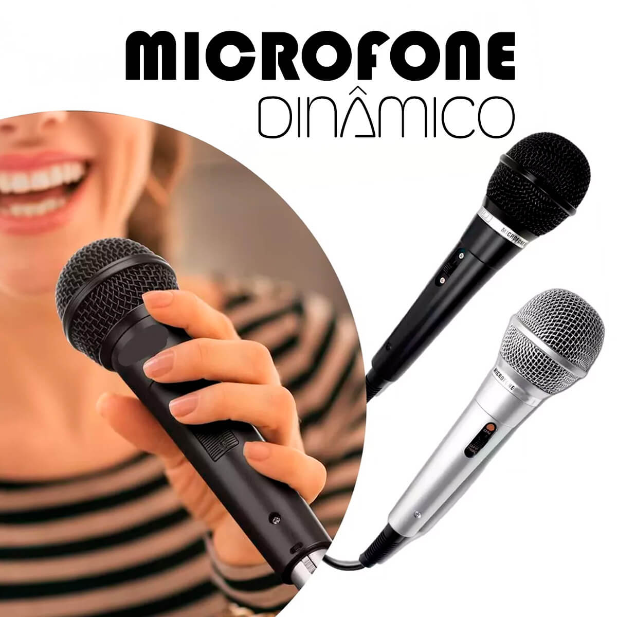 Kit 2 Microfones Profissional Dinâmico