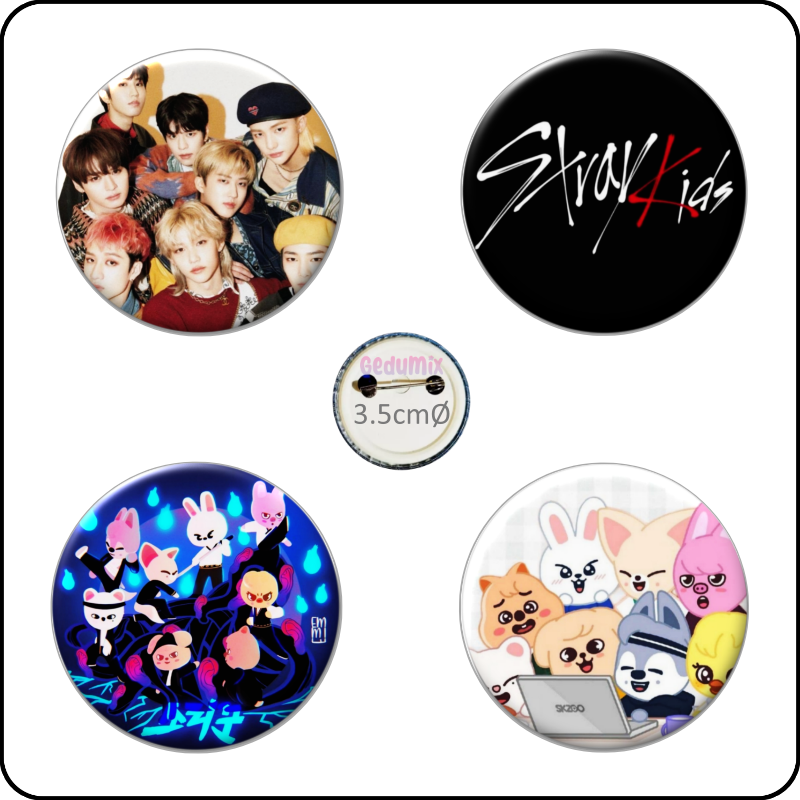 Botton GEDUMIX Stray Kids Kpop 1.0 - 4 Peças