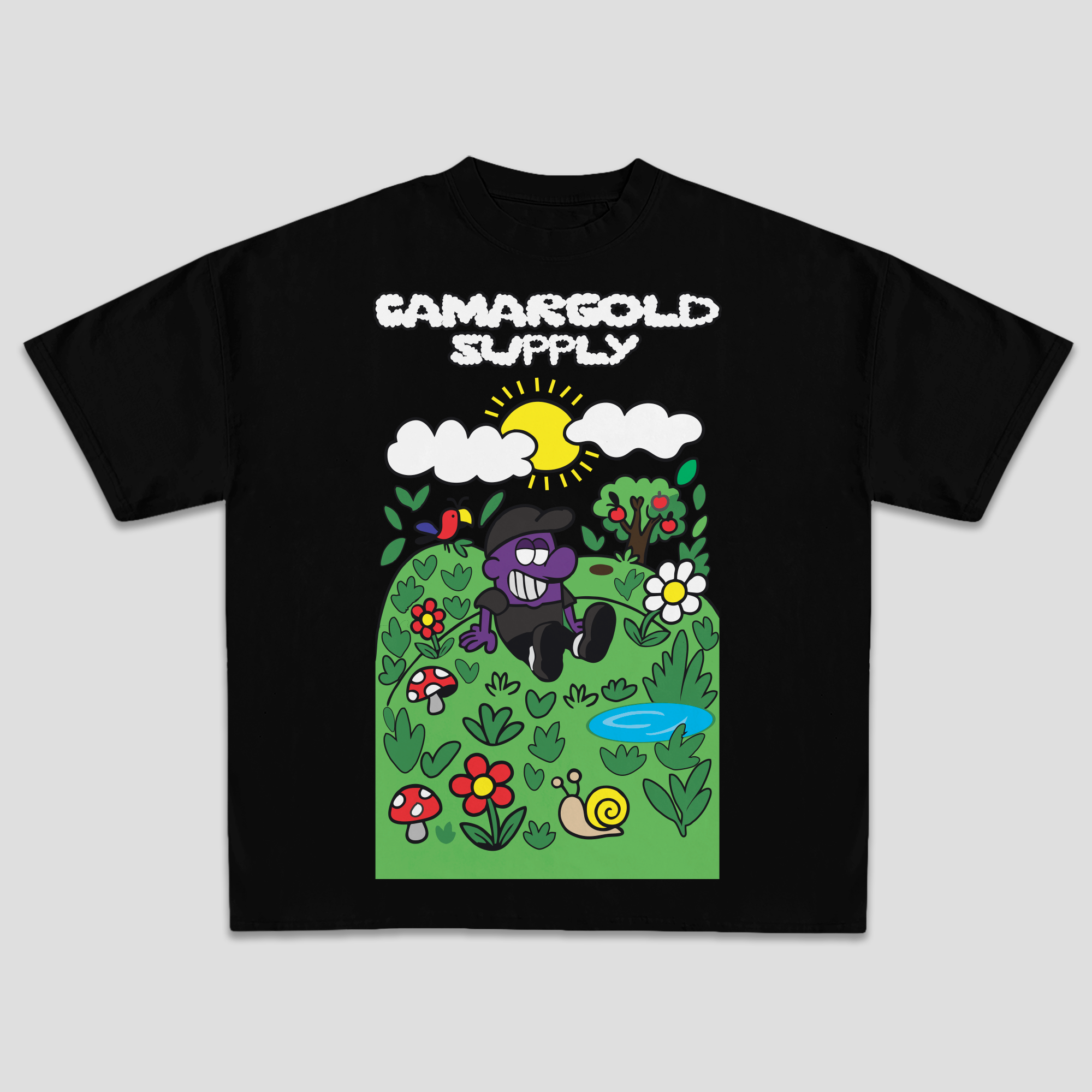 Camiseta Preta Eddy na Natureza Oversized