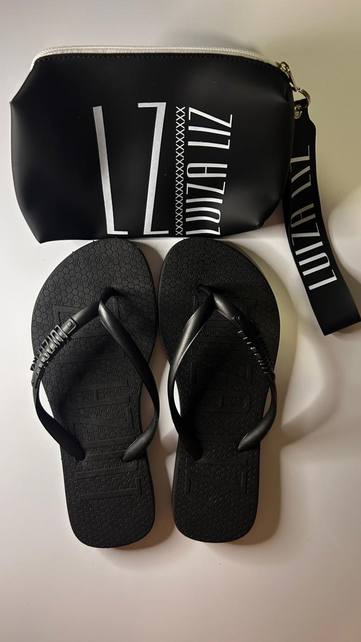 CHINELO LUIZA LIZ COM NECESSAIRE - PRETO