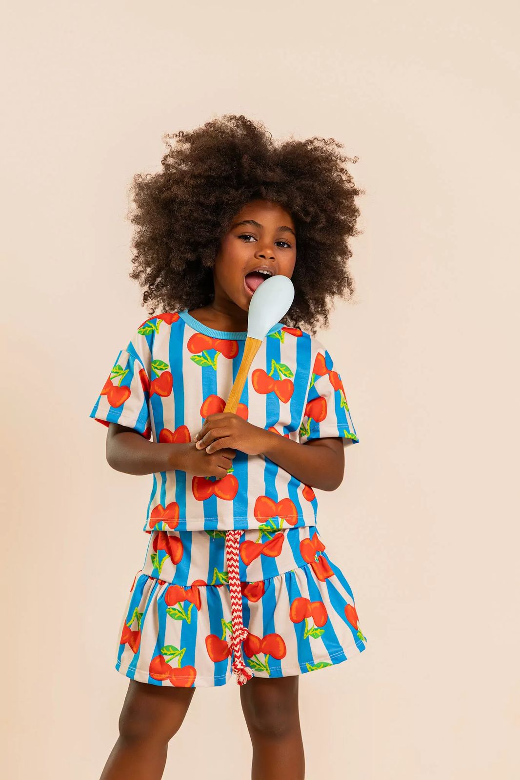 Conjunto cereja listrada