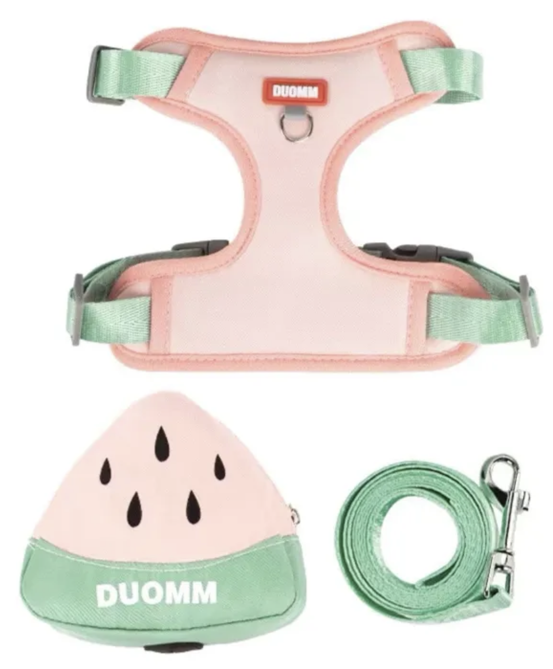 Coleira Peitoral Com Mochila De Melancia Para Pet