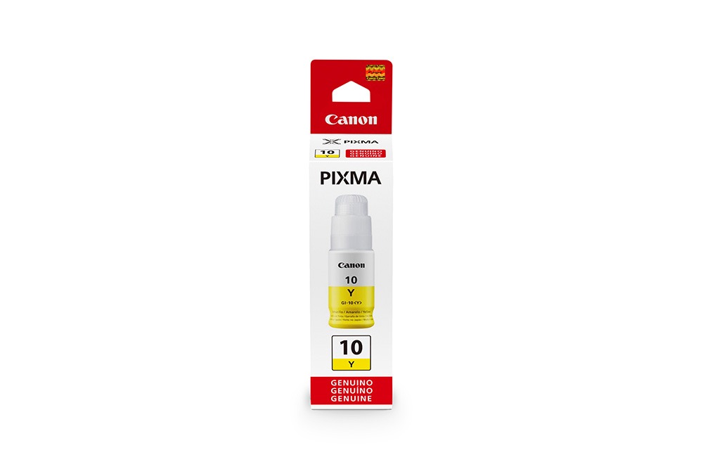 Refil de Tinta Canon GI-10 Amarelo 70ml Original Para Impressoras MegaTank G6010 G7010