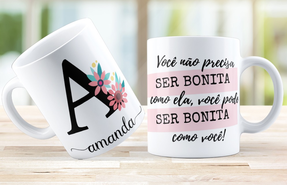 Canecas Alfabeto Floral