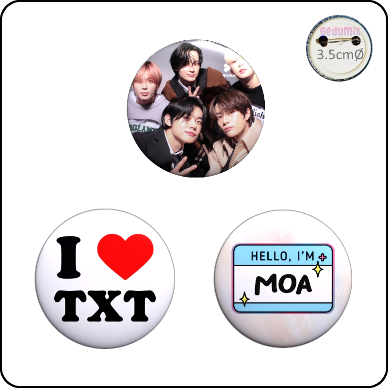 Botton GEDUMIX TXT Tomorrow X Together Kpop 1.0 - 3 Peças