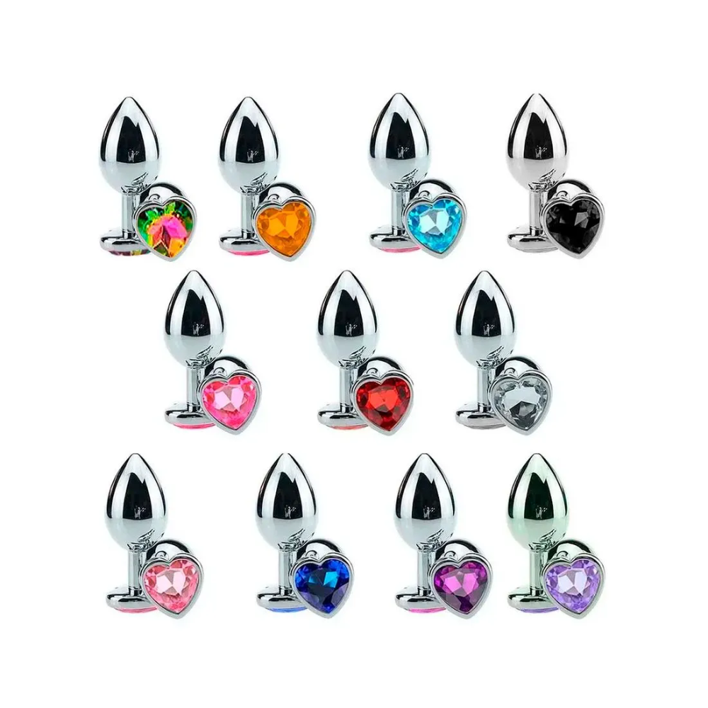 Plug Anal Cônico com Cristal Formato Coração P Sexy Import