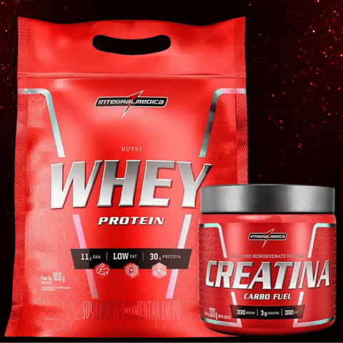 Kit Nutri Whey 900g + Creatina CarboFuel 300g Integralmedica