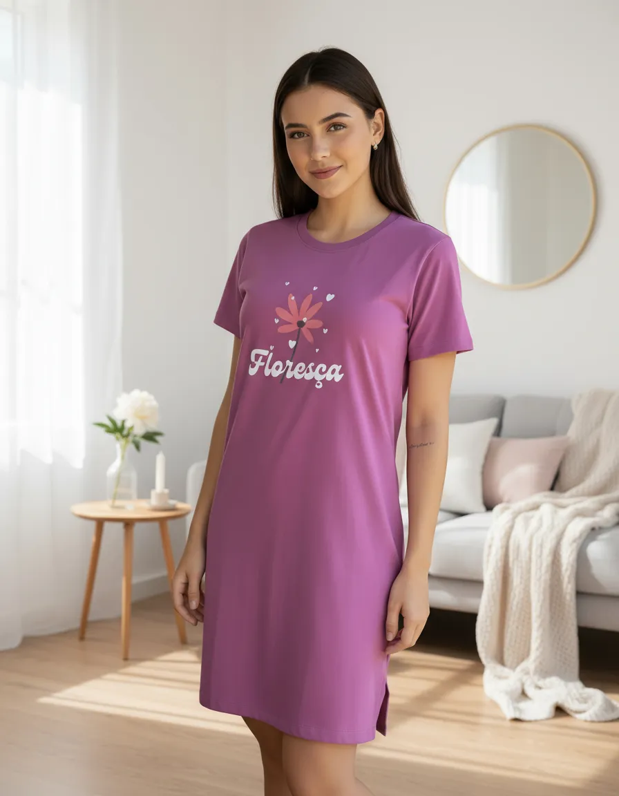 Vestido Algodão Floresça
