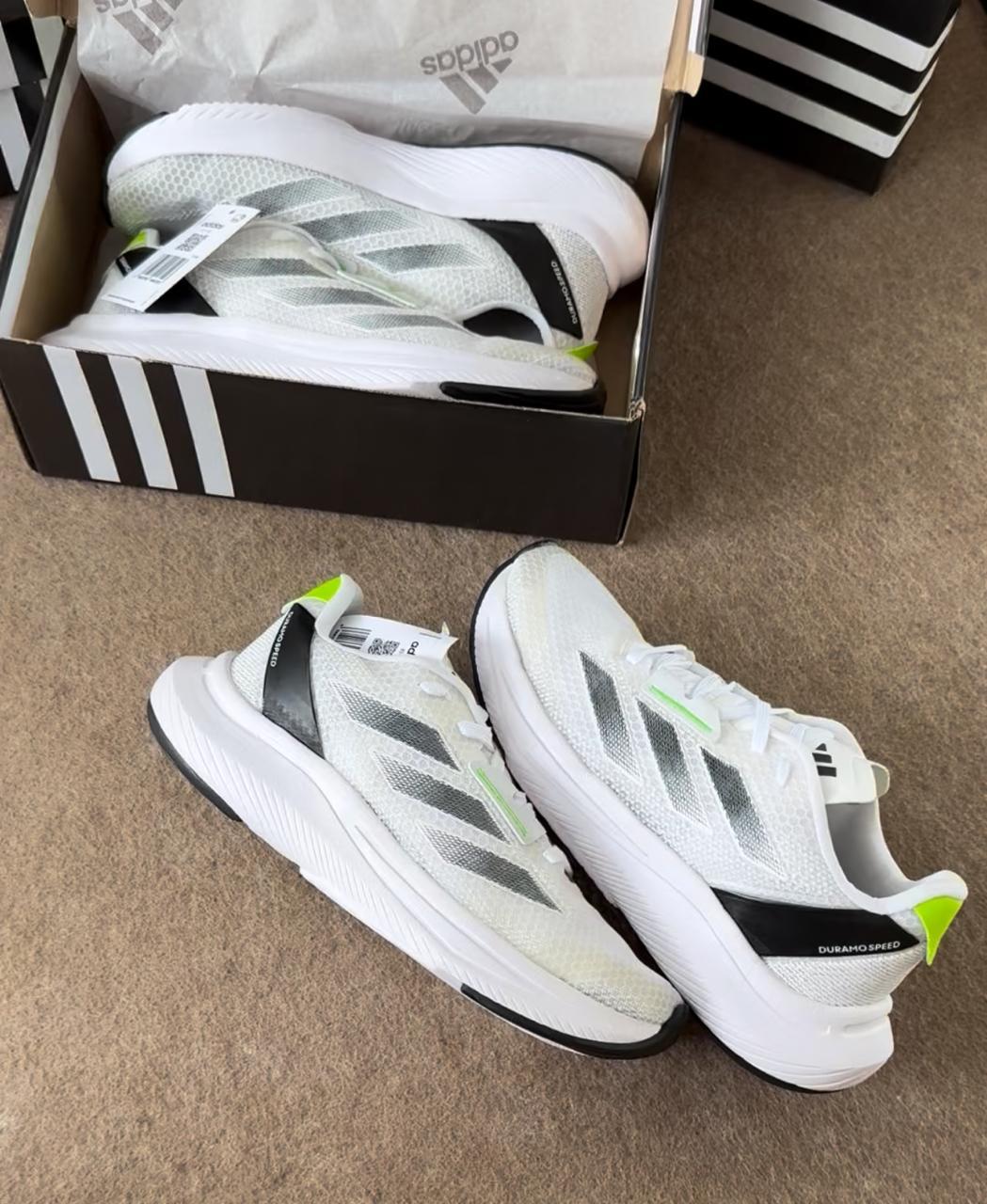Adidas Duramo SL 2 W Unissex Branco/Limão   Tênis Esportivo Leve e Confortável em EVA