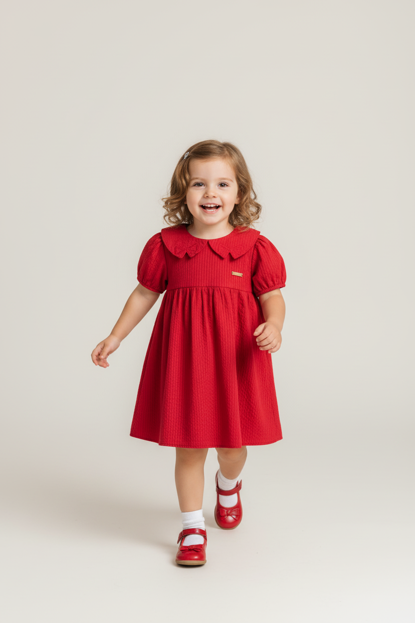 Vestido Infantil Colorittá em Tecido Anarruga