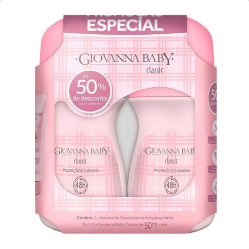 Kit Giovanna Baby Roll-On Classic 2x50ml Antitranspirante Feminino