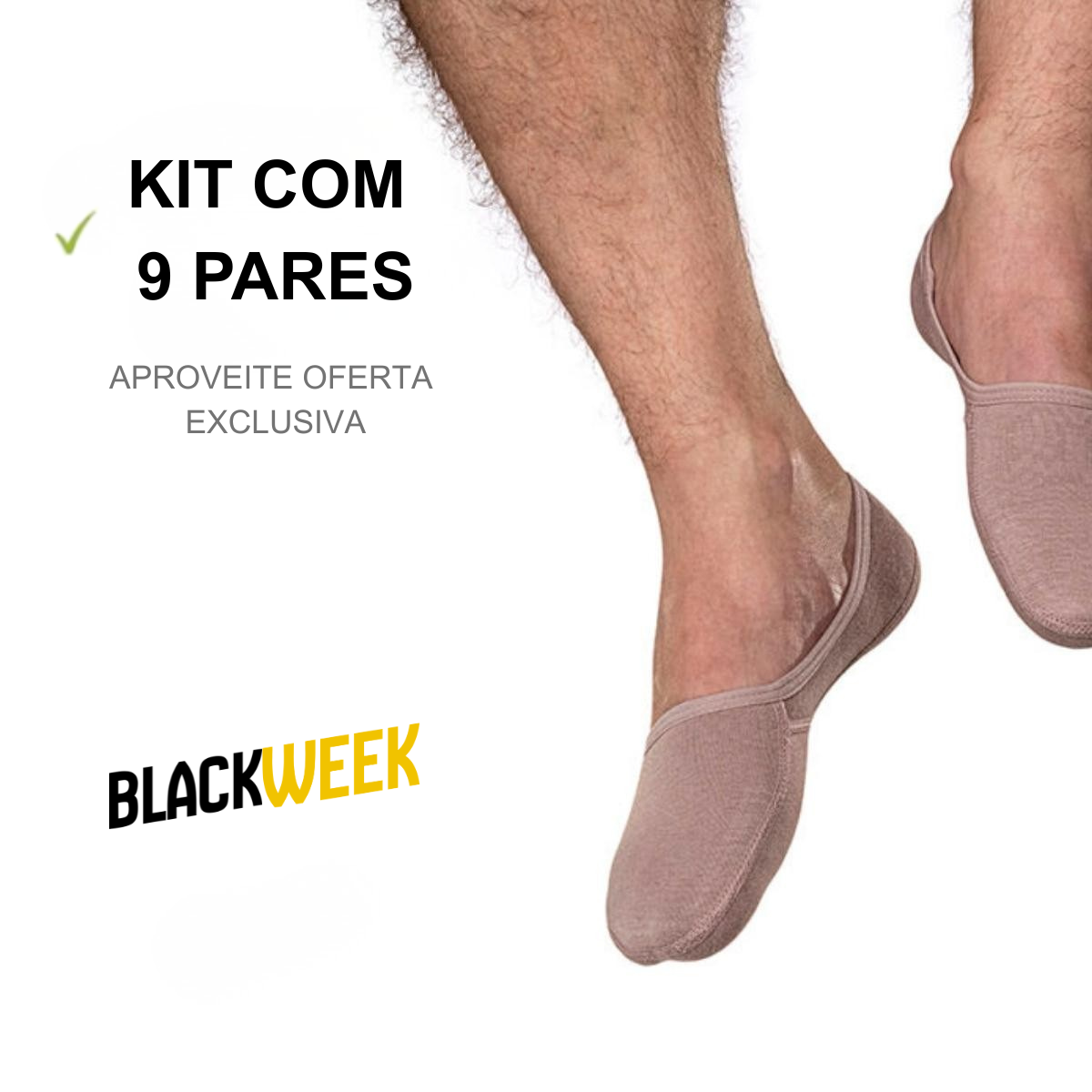 Kit com 9 pares de Meias Slim Lisa Unissex Onfit