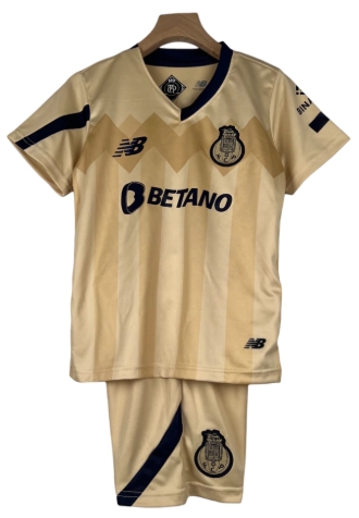 Kit Infantil Porto II New Balance 23/24 - Dourado com detalhes em azul