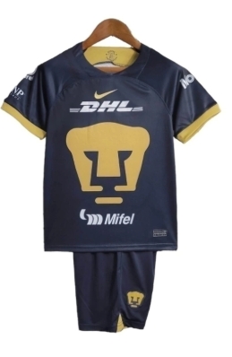 Kit Infantil Pumas do México III 23/24 - Nike - Azul com detalhes em dourado