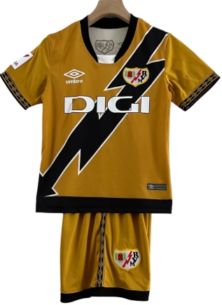 Kit Infantil Rayo Vallecano III 23/24 Umbro - Dourado com detalhes em preto e branco
