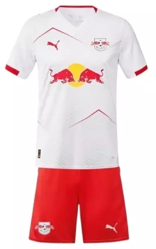 Kit Infantil Red Bull Leipzig I 25/26 - Puma - Branco e vermelho