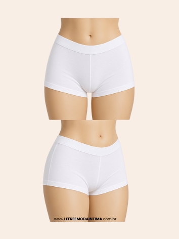 Cueca Boxer Feminina em Fibra de Bambu - Cores Variadas