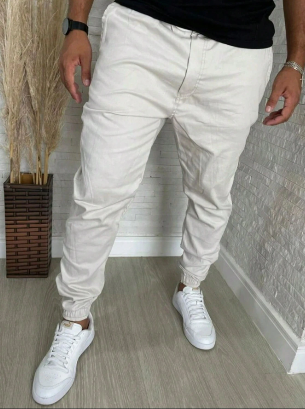 Calça Jeans Masculina com Punho Elástico