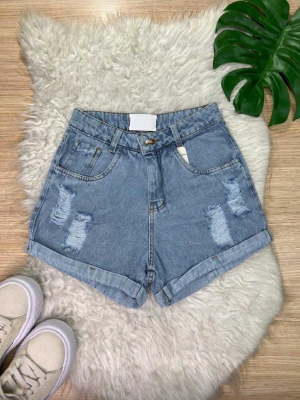 Short Mom Jeans Feminino