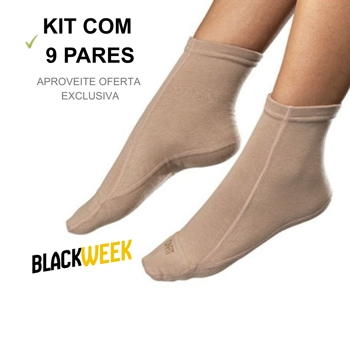 Kit com 9 pares de meias Cano Curto Onfit Top