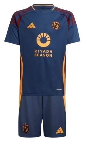 Kit Infantil Roma III 24/25 - Adidas - Azul com detalhes em vermelho e amarelo