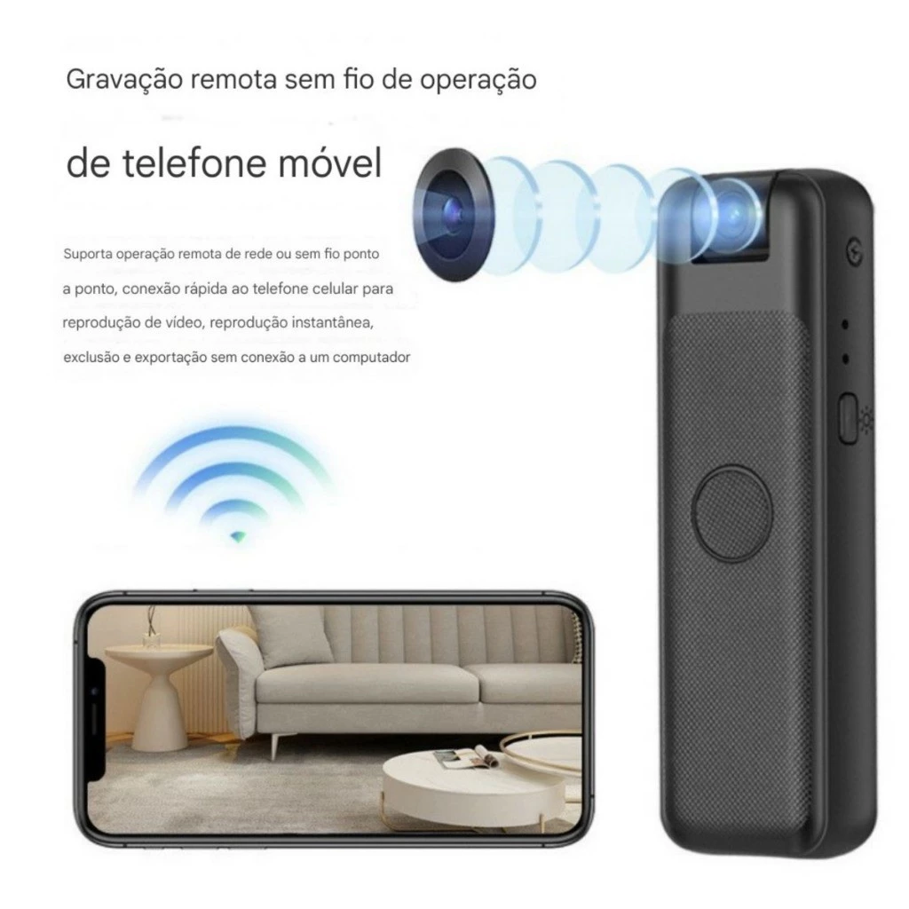 Mini câmera Portátil HD 1080P Do Projeto Grampo Traseiro WiFi visualização Remota Gravadores de vídeo