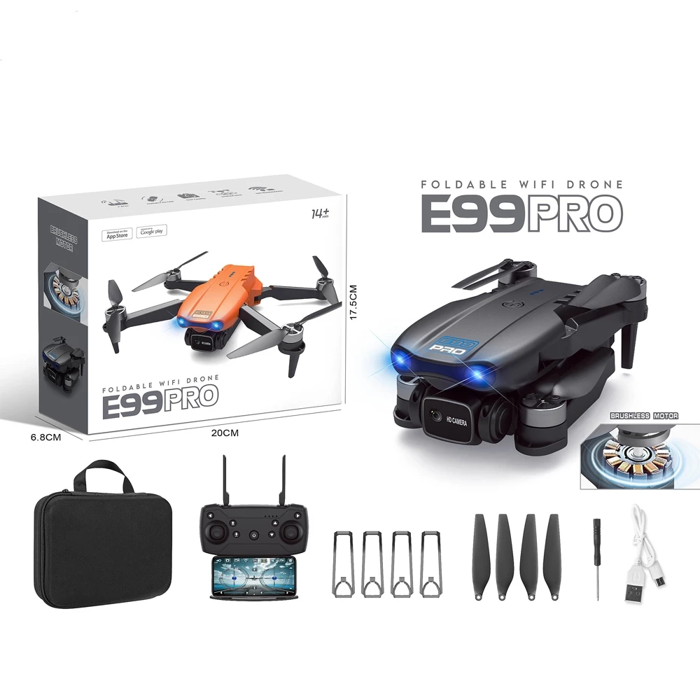 Drone E99 Pro HD 4k Wifi Dual Câmeras com motor sem escovas