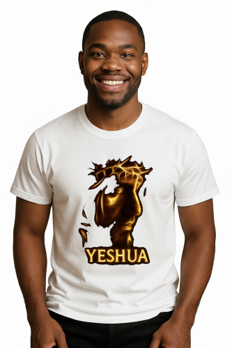 Camiseta Tradicional, Gola Redonda, Casual com Estampa Yeshua