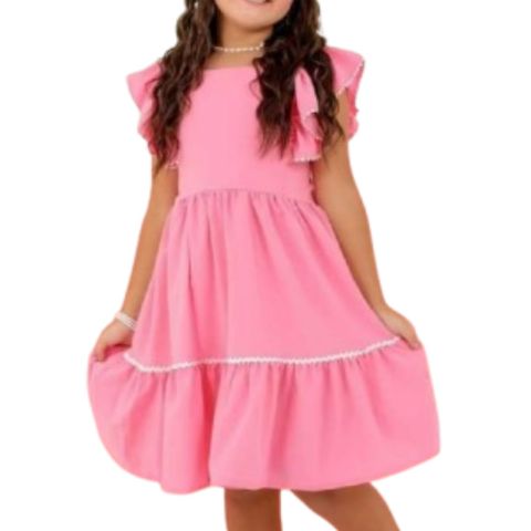 Vestido Infantil Crepe de Seda Barra Branca