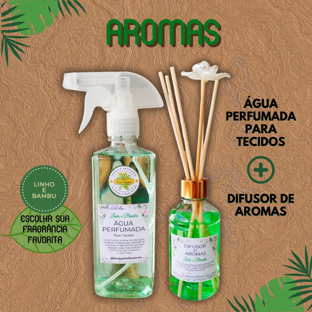 Casa Perfumada - Difusor de Aromas + Agua Perfumada para Tecidos - Empório Faveron