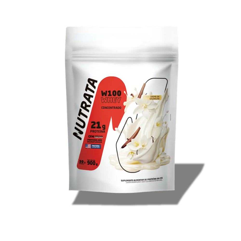 WHEY NUTRATA REFIL 900G BAUNILHA