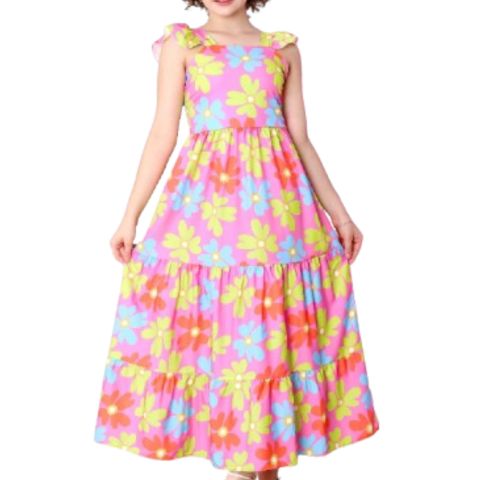 Vestido Infantil Estampado Regata Alça 3 marias