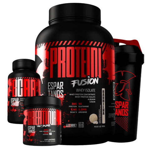 Kit Whey Protein Fusion + Bcaa + Creatina + Shaker de brinde