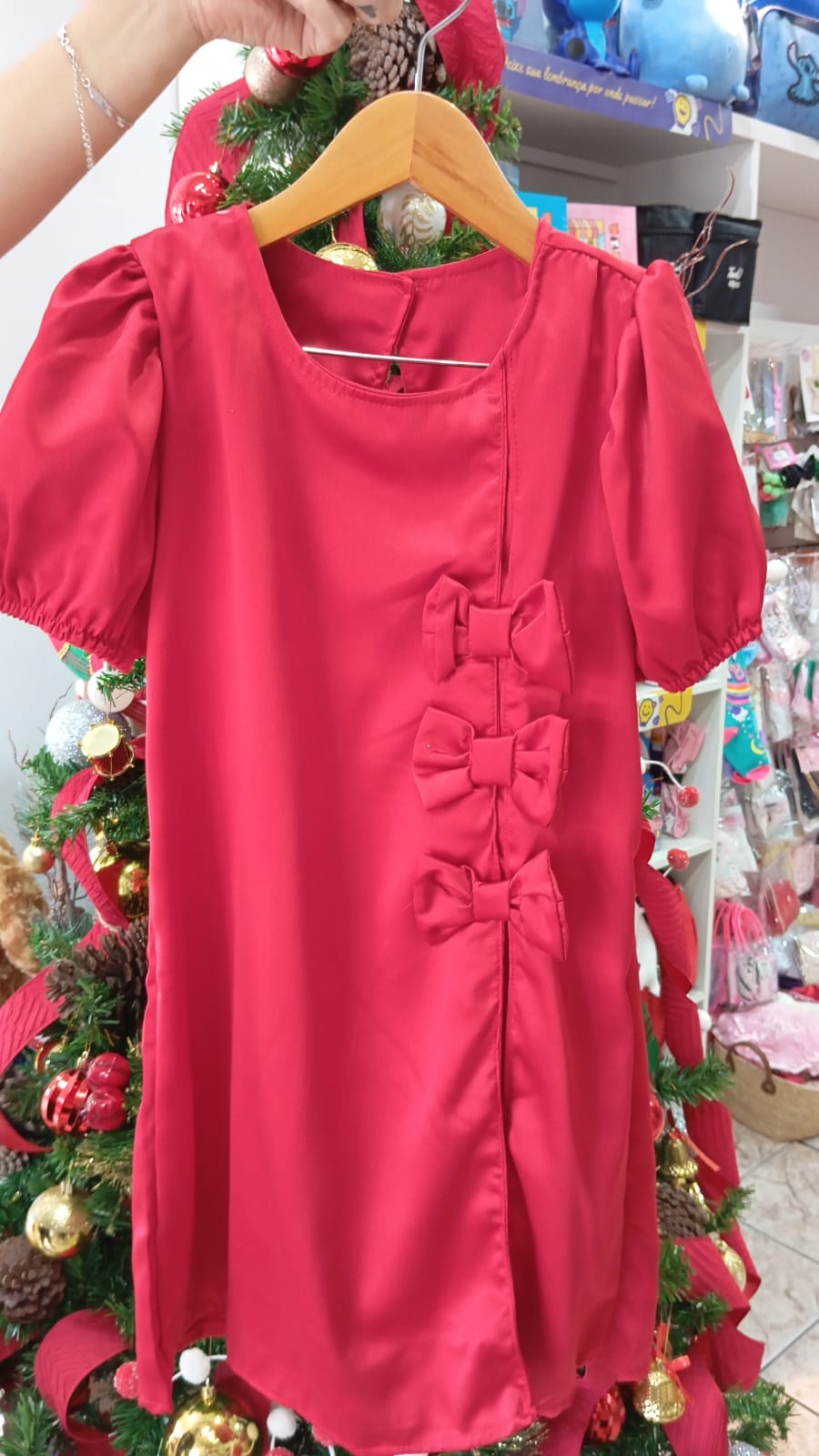 Vestido 3 Laços Cetim