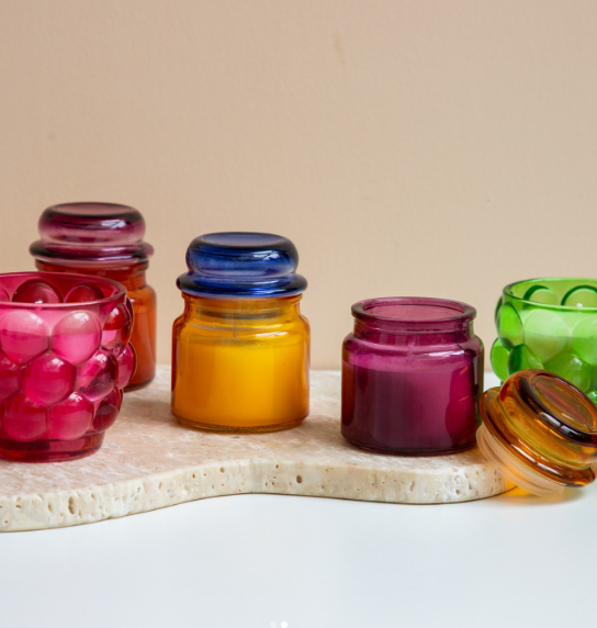 Vela Aromatizada Toque Entardecer Vidro Rosa