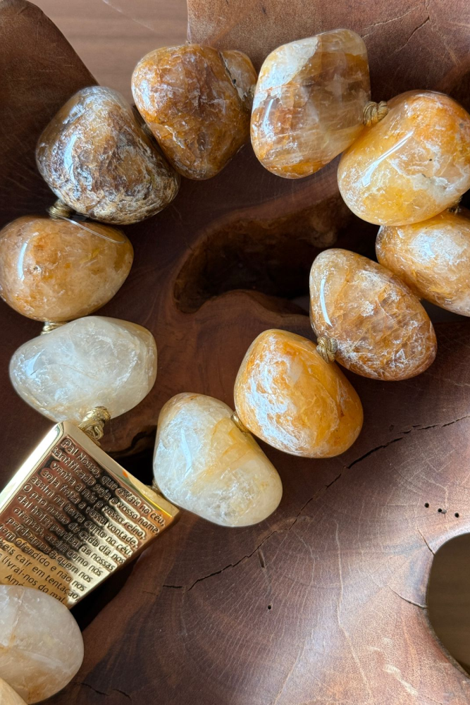 Terço Decorativo com Pedras Naturais