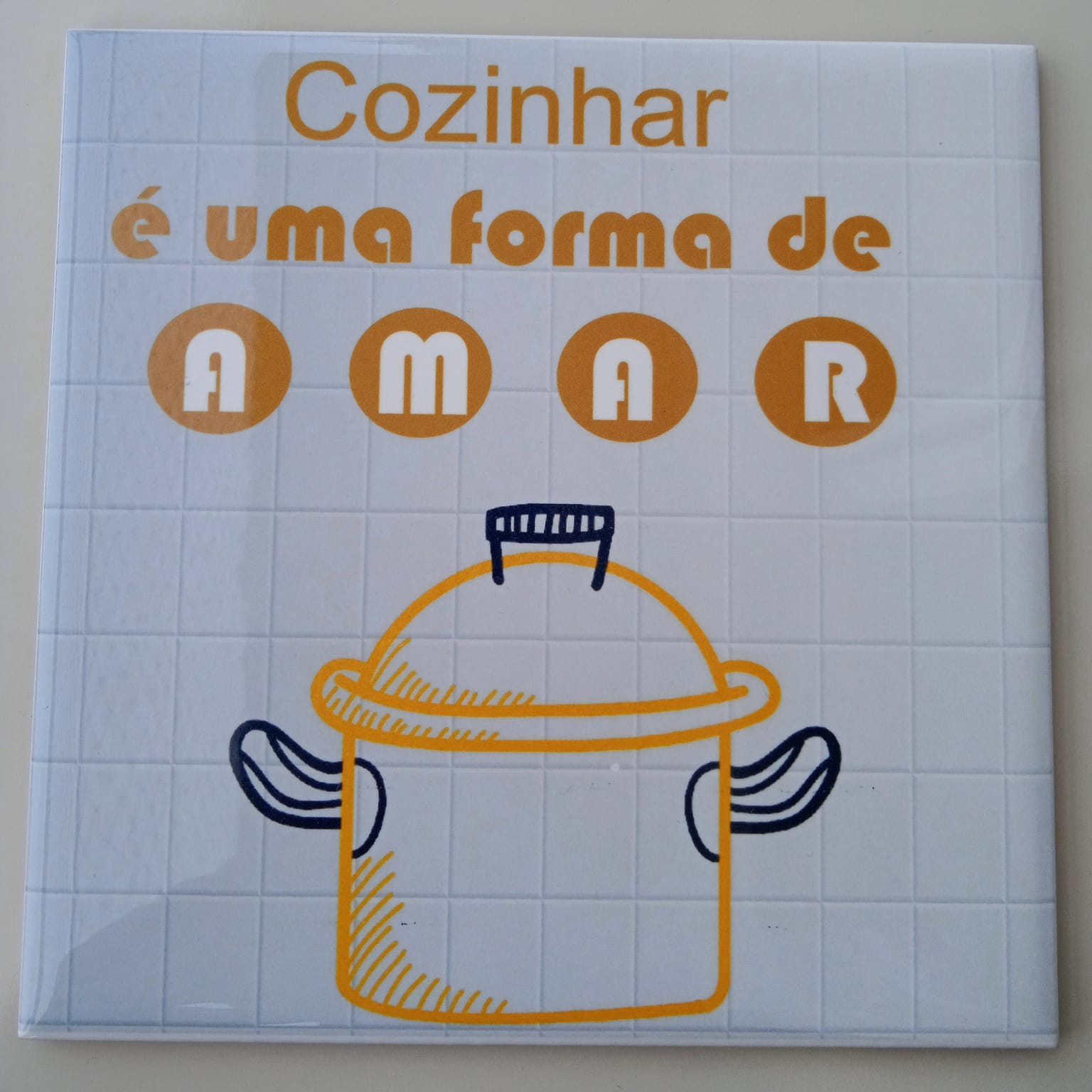 Azulejo Personalizado - Cozinhar é uma forma de amar